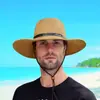 Venta caliente transfronteriza sombrero de sol plegable protección solar sombrero de verano para cabeza grande ala ancha sombrero de mezclilla sombrero de paja para exteriores hombres