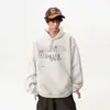 Moletom com Capuz Estilo Americano, Estampa de Letras Mescladas em Degradê para Homens e Mulheres, Outono, Charmoso e Malicioso, Casual, Jaqueta de Casal, Solta, Versátil
