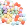 Color gelatina acrílica color hortensia cuentas de bola de lana de dibujos animados con agujero pasante para abalorios pulsera DIY cuentas sueltas accesorios