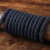 Cuerda Decorativa Gruesa de Cáñamo, Cuerda de Atar de Hilo de Algodón Colorido Envuelto en el Núcleo Hecho a Mano para Bricolaje, Cuerda Trenzada de Algodón, Cuerda Blanca Absorbente