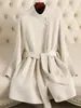 Abrigo de lana de alpaca para mujer, nueva colección otoño/invierno 2026, cuello alto, abrigo de lana de longitud media, estilo elegante para mujeres petite