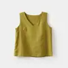 14 Piezas de Chalecos de Lino para Mujer Multicolores con Cuello en V, Chalecos de Cuello Redondo, Camisetas sin Mangas de Hombro Ancho, Ropa de Verano para Mujer