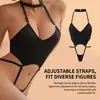 Body Zeriluna con cuello halter, hueco en la entrepierna, transpirable, cómodo, sexy, sin tirantes, una pieza, lencería que no comprime el cuerpo