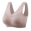 Sujetador tipo chaleco para mujeres de mediana edad y mayores, ropa interior inalámbrica de talla grande para mamá, sujetador deportivo push up con espalda de belleza fina