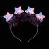 Diadema del Día de la Independencia de América Collar Festivo del Día Nacional Collar Intermitente El Más Vendido en Amazon Tamaño Estrella de Cinco Puntas