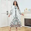 Mt533 En Stock Transfronterizo Nuevo Estilo Elegante Estampado Moda Casual Holgado Vestido Largo Venta al por Mayor Vestido de Mujer