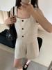 [Oferta Especial, No Reembolsable] Traje Casual de Verano Yuanpai de Algodón y Lino, Chaleco y Shorts para el Trabajo A4157+A4158