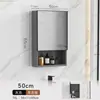 Armário de espelho minimalista, conjunto de armários de banheiro com painel à prova de umidade, caixa de armazenamento separada, espelho de armazenamento de parede para banheiro