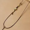 Colar Cordão de Couro Wax Cordão com Botão Étnico Chinês Estilo Retrô Cordão para Pingente Simples Versátil Unissex Cordão para Pendurar Ajustável