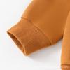 Primavera e Outono em estoque Manga Longa Bordado Letra Rib Pullover Cor Sólida Slim-fit Moda Calças de Algodão Bolso Terno de Duas Peças