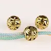 Plata Antigua 10mm Agujero Grande Huecas Cuentas Espaciadoras Redondas Retro Accesorios DIY Aleación Bola Hueca Cuentas Sueltas Accesorios para Joyería