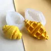 Forma para Assar Bolo de Waffle Biscoito Molde de Silicone para Bolo de Simulação Molde de Silicone para Vela de Aromaterapia DIY