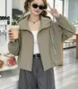 Chamarra cortavientos corta con capucha para mujer, otoño 2026 estilo coreano, corte holgado para figuras petite, chaqueta corta casual a prueba de viento
