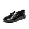 Suela Suave y Superficie Suave, Nuevos Zapatos de Primavera y Otoño para Mujer, Punta Redonda, Tacón Plano, Slip-On, Mocasines de Charol Estilo Coreano, Talla Grande