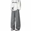 Pantalones Casuales de Marca de Moda Estilo Americano Color Block Línea Hasselblad Ambiente High Street Deportivos Holgados de Pierna Ancha para Hombre