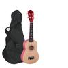 Ukelele de madera de 21 pulgadas con mochila de tela Oxford negra, instrumento musical, guitarra pequeña, regalo para niños