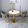 Conjunto de Mesa e Cadeiras para Varanda de Apartamento Pequeno Estilo Nórdico Casual, Mesa de Recepção Simples para Escritório de Vendas e Loja de Chá