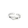 Anillo de Plata Lisa Retro Antiguo Sonrisa Anillo Sonrisa Personalizado Anillo de Plata Sonrisa para Mujer Joyería Estilo Coreano
