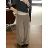Calça de malha reta de perna larga, com cintura alta, modelagem solta e espessa, comprimento até o chão, para mulheres, novo estilo outono/inverno 2026