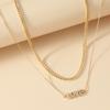 Collar japonés y coreano sencillo de carta de amor con diamantes, nuevo europeo y americano personalizado, frío, juego de 2 piezas