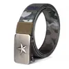 Cinturón táctico de lona de nailon con hebilla automática sin dientes de aleación para hombre, estilo casual, combina con todo.