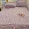 Lençol de Cama de Leite Espesso de Inverno Ajustado Peça Única Quente Cobertura de Lençol de Cama de Coral Fleece Cobertura de Colchão com Veludo Adicional Cobertura Protetora Conjunto de Três Peças
