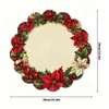 Tenu Export Espessado Resistente ao Desgaste Redondo Padrão de Natal Jogo Americano Fácil de Limpar Estilo Ocidental Base de Prato Jogo de Mesa para Festa de Feriado