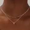 Collar de Moda Transfronterizo Europeo y Americano Versátil en Capas con Iniciales y 26 Colgantes, Nuevo Estilo para Mujer 2024 para Superponer