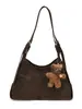 2026 Nova Bolsa de Ombro sob o Braço de Grande Capacidade para o Dia a Dia Bolsa de Ombro Simples Bolsa Tote de Nicho Bolsa Transversal Colorida Sólida da Moda Tendência