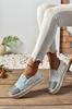 Comércio Exterior Transfronteiriço Outono e Primavera 2024 Tamanho Grande Sapatos Casuais Mocassins Femininos Sola Grossa Planos Strass Moda Sapatos Femininos
