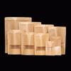 Bolsa para Envasado de Alimentos Bolsa de Papel Kraft Bolsa con Ventana Auto-Soportante Bolsa para Envasado de Alimentos Té Nueces Bolsa Auto-Soportante con Cierre Zip Venta al por Mayor