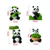 Decoração Criativa de Carro de Bambu Tesouro Nacional Panda Fofo Pequeno Micro Paisagem Musgo Pequenos Enfeites Figura de Mesa Não