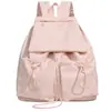 2026 Versão Coreana Mochila Casual ao Ar Livre Artística de Nylon Moda Lona Plissada Bolsa Escolar Celebridade da Internet Cordão Grande Capacidade
