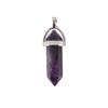 Colgante de Columna Hexagonal de Cristal Rosa Amatista de Piedra Natural de Venta Caliente Transfronteriza, Collar de Bala de Doble Punta al por Mayor