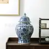 Jarra General de Porcelana Azul y Blanca de Jingdezhen Adornos Decorativos para la Entrada del Hogar Cerámica Grande, Mediana y Pequeña Jarra General Cerámica Jarrón Artesanías