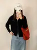 Cárdigan de punto con capucha y doble cremallera para mujer talla grande, colección otoño 2026, corte holgado, prenda exterior corta diseñada para disimular la figura