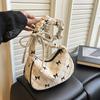 Bolso de Hombro Acolchado de Pana Estilo Coreano con Lazo 2025 Nuevo Bolso de Hombro de Nicho de Alta Apariencia Versátil