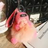 Muñeca para dormir de piel de zorro, juguete de peluche, adornos para teléfono móvil, cordón, muñeca, colgante para bolso de piel real, llavero para coche
