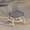 Taburete con Ruedas Giratorias para Sala de Estar, Nuevo Modelo 2025, Taburete Móvil para Cambiarse los Zapatos en Casa, Taburete Redondo para Abrir Paquetes