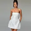 Yj24112 Verão 2026 Novo Estilo Fashion e Sexy Jacquard Tubinho com Laço Vestido Mini para Mulheres