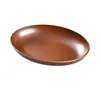 Cuencos y Platos Ovalados con Textura de Madera, Platos para Frutas, Platos para Dulces, Ventas Directas de Fábrica, Estilos Multifuncionales de Doble Propósito para Frutas y Verduras