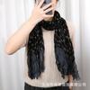 Bufanda Arrugada de Algodón y Lino Estilo Étnico Shawl Pequeño Floral de Margarita Ropa de Viaje Retro Bufanda Decorativa Plegada