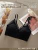 Sutiã de Renda Estilo Francês para Primavera e Verão com Fita de Seda Gelada, Bojo, Costas Bonitas, Sustentação Lateral dos Seios, Camisola Curta Push-Up Sem Costura