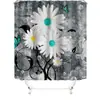Cortina de Baño Verde Plantas de Amazon Cortina de Ducha Impermeable Antimoho Impresión Digital 3D Bosque de Flores Cortina de Baño Partición Sin Perforaciones