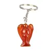 Venda Direta de Fábrica de Cristal de Jade Natural Esculturas de Anjo de 1 polegada Chaveiro Pingente Itens de Decoração para Colar DIY