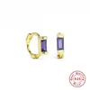 Brincos de Cartilagem em Prata Esterlina S925 Brincos Quadrados com Diamante Venda Quente Transfronteiriça Europeia e Americana Brincos Criativos com Diamante