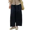 Calça Pantalona Feminina de Linho Tencel, Verão Fina de Cintura Alta Emagrecimento Caimento Relaxado Casual Reta Cropped para Mulheres Baixas