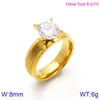 Comercio exterior transfronterizo moda acero inoxidable chapado en oro de 18 quilates circonita anillo de cuatro garras raya diamante anillo para amantes venta al por mayor