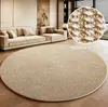 Tapete de Chão Personalizado Estilo Vintage para Sala de Estar, Tapete Redondo de Sisal Sintético para Fotografia de Sofá, Lavável à Máquina, Uso Doméstico, Limpável