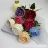 Tela Cepillada Austin Rosa Flor Artificial Boda Salón de Bodas Set Material Floral Fila de Flores Guía de Camino Decoración de Pared de Flores Flor Artificial